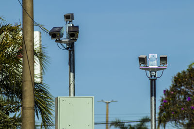 Speed control radar camera at avenue in sao paulo, brazil