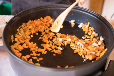 High angle view of food in container