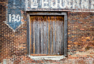 Full frame shot of closed wooden door