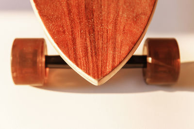 Close-up of skateboard on table