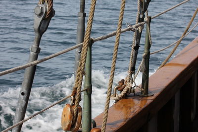 View of sailboat in sea