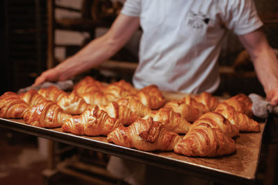 Organic bakery - details of baking bread