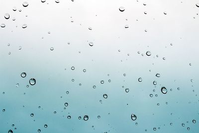 Full frame shot of water drops on window