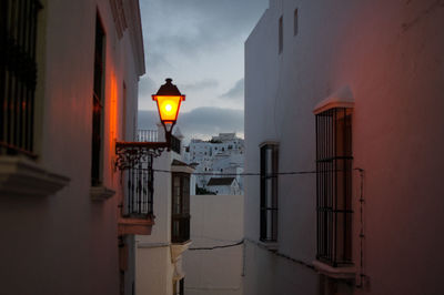 View of buildings against sky during sunset