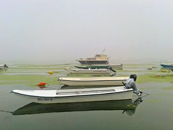 Boats in calm sea