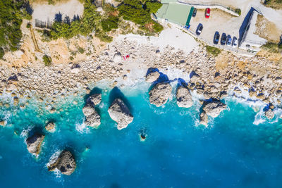 High angle view of swimming pool