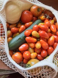 High angle view of tomatoes