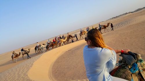 Group of people on the desert