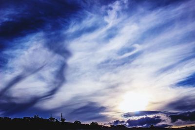 Low angle view of sky at sunset