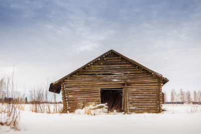 Snow covered houses