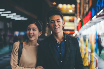 Portrait of a smiling young couple