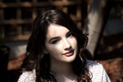 Close-up portrait of a beautiful young woman