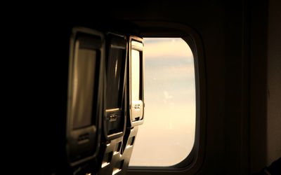 Close-up of airplane window