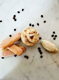 High angle view of dessert in plate