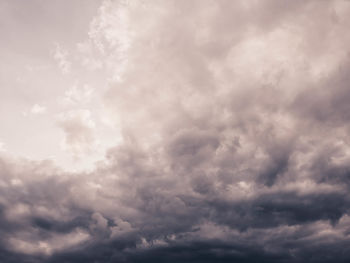 Low angle view of storm clouds in sky