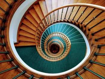 Directly below shot of spiral staircase