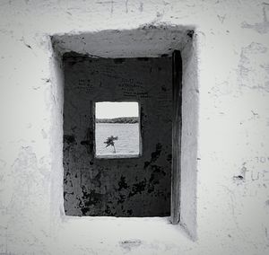 Built structure against wall