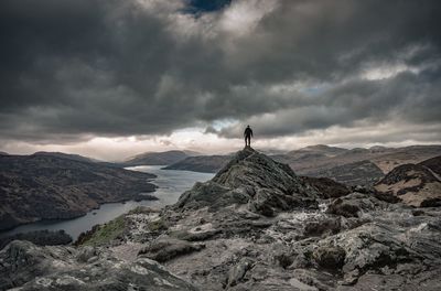 View of mountain against cloudy sky