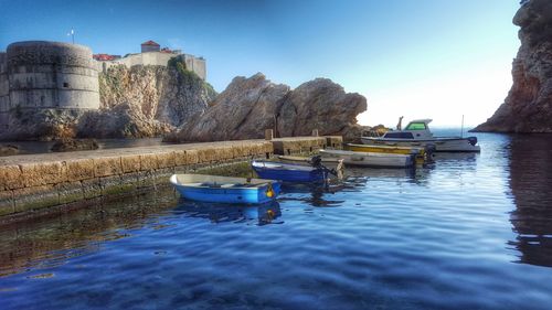 Boats in sea