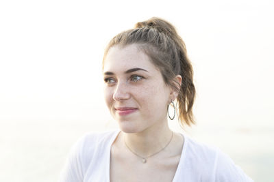 Young woman looking away