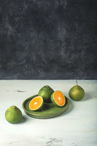 Close-up of fruits on table