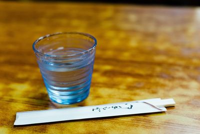 Close-up of drink on table