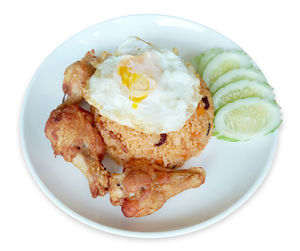 High angle view of dessert in plate