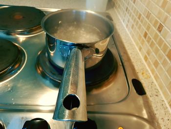 High angle view of kitchen counter at home