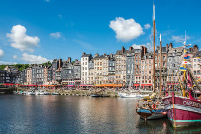 View of river with buildings in background