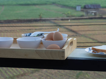 Close-up of food on table