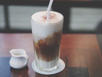 Close-up of drink on table