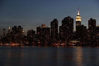 City lit up at night