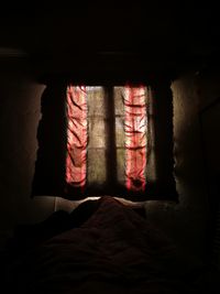 Sunlight falling on bed at home