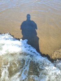 High angle view of people on beach