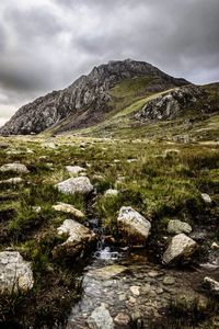 Scenic view of mountains against sky