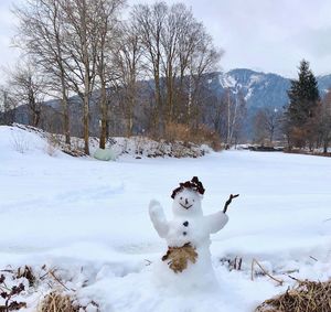 View of snow covered field