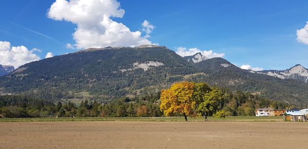 Scenic view of mountains against sky