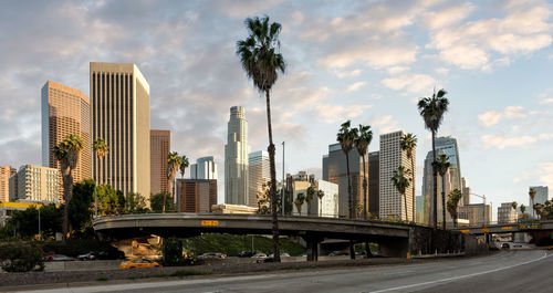 Modern buildings against sky in city