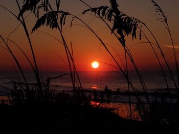 Scenic view of sea during sunset