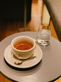 Close-up of coffee on table