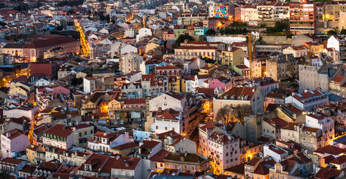 High angle view of townscape