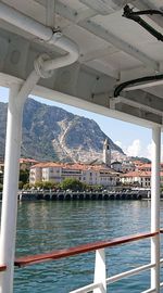 Scenic view of sea seen from harbor