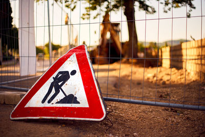 Close-up of road sign