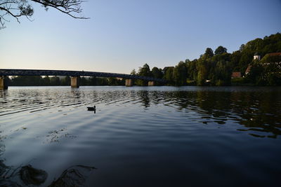 Bridge over river against sky