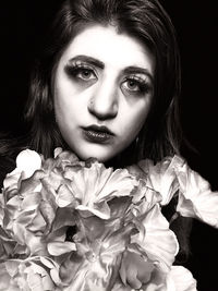 Close-up portrait of a beautiful young woman