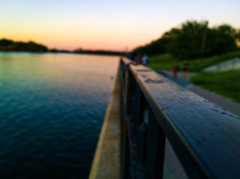 Scenic view of calm sea at dusk