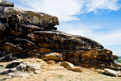 Rock formation against sky