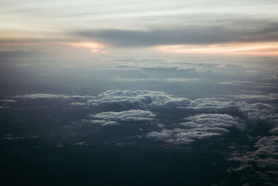 Aerial view of cloudscape during sunset