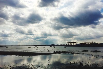 Reflection of sky on water