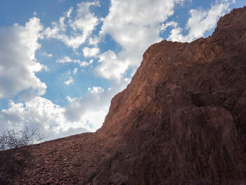 Low angle view of mountain against sky